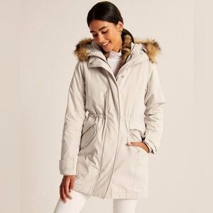 Abercrombie & Fitch Women's Beige 3-way winter parka.